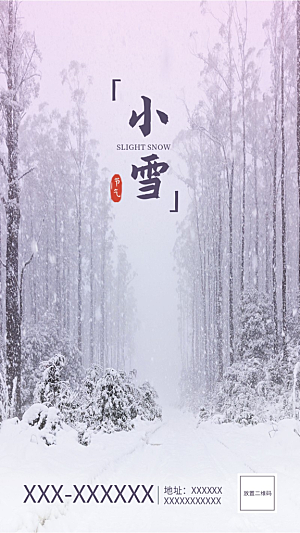 小雪二十四节气实景海报