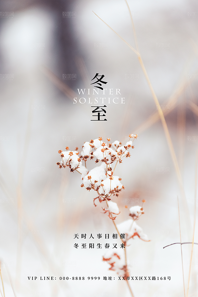 冬至实景节日海报设计PSD