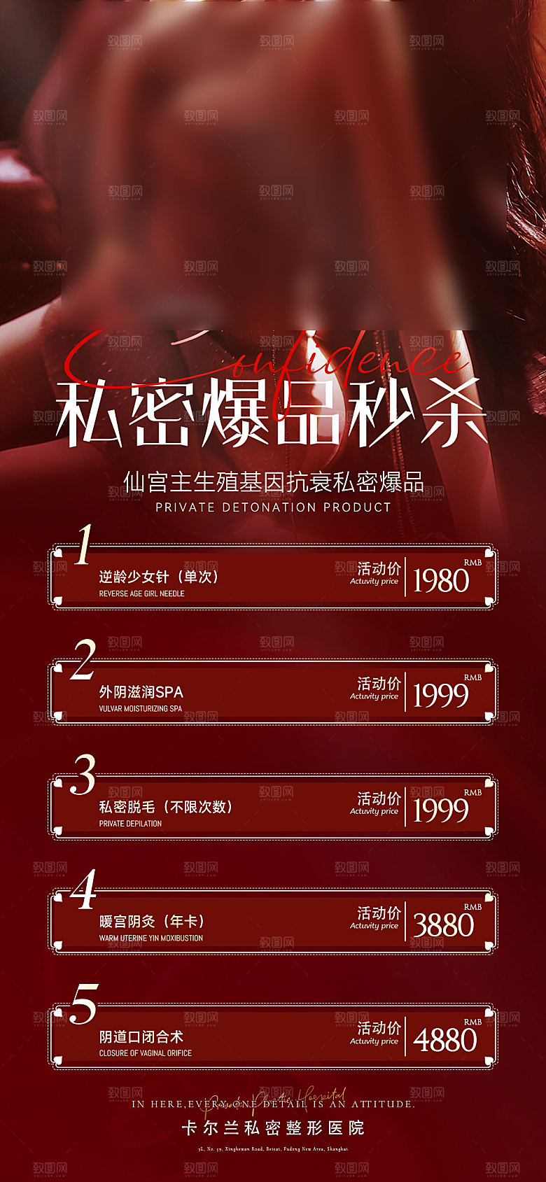 高端医美项目价格表海报