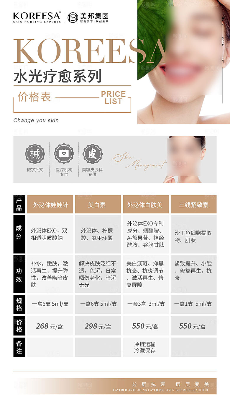 医美项目价格表海报