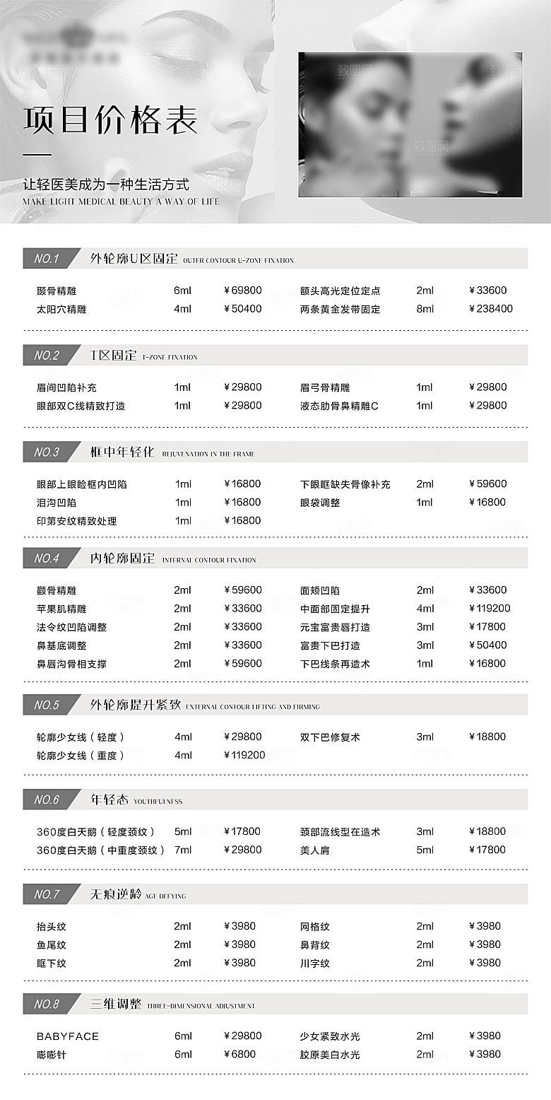高端医美项目表海报