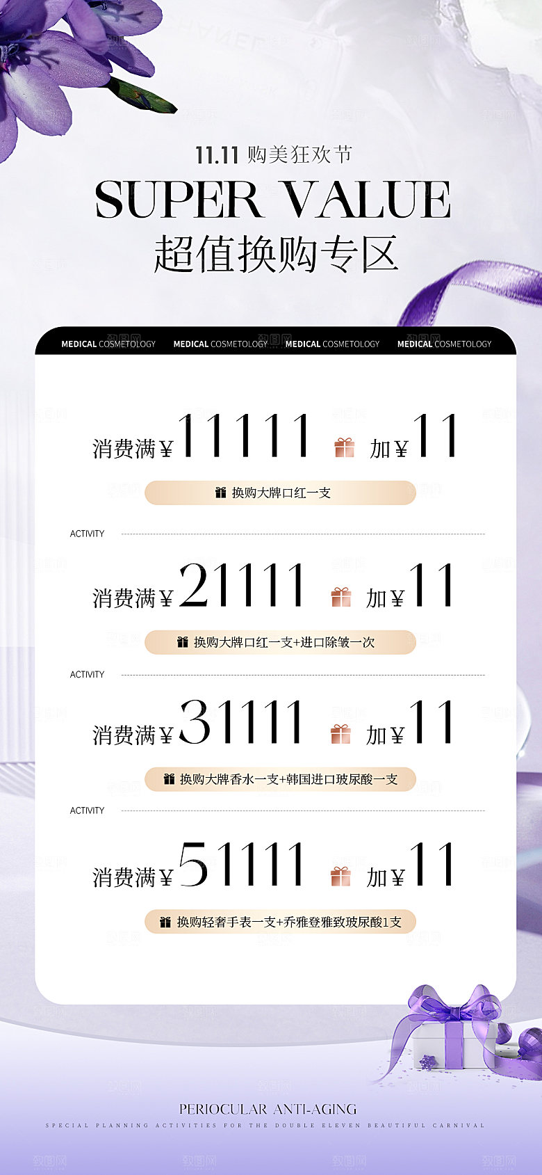 高端医美项目价格表海报