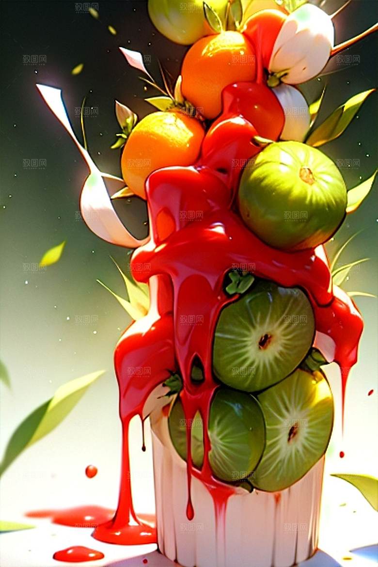 多汁水果橙子美味系列图