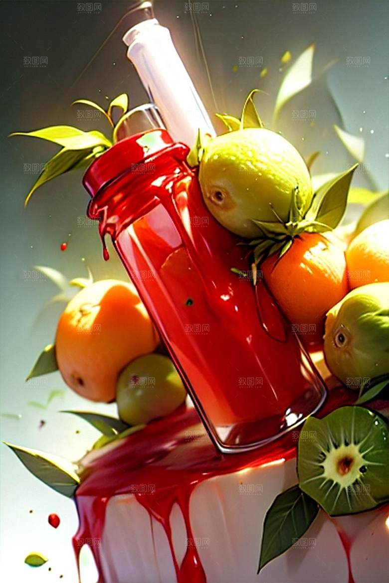 多汁美味柠檬水果美食系列图