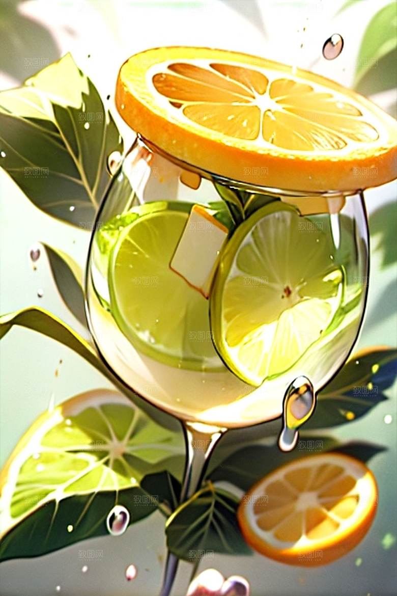 柠檬水果多汁美味系列图
