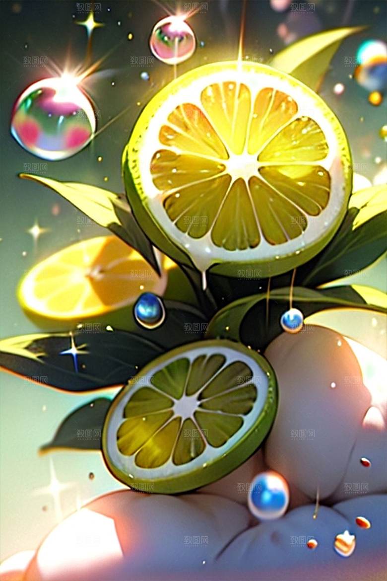 柠檬水果多汁美味系列图