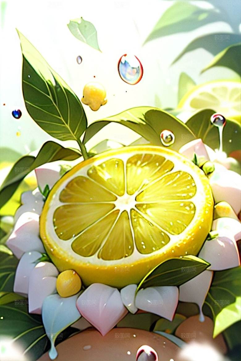 柠檬水果多汁美味系列图