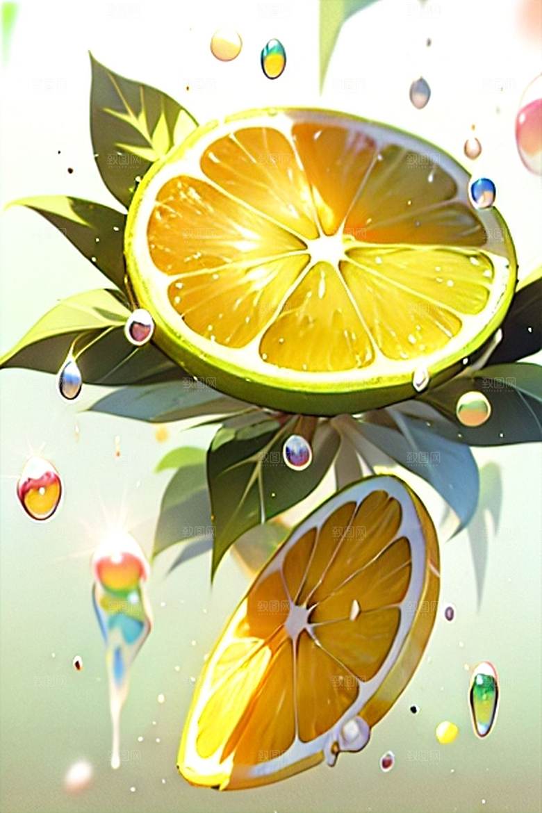 柠檬水果多汁美味系列图