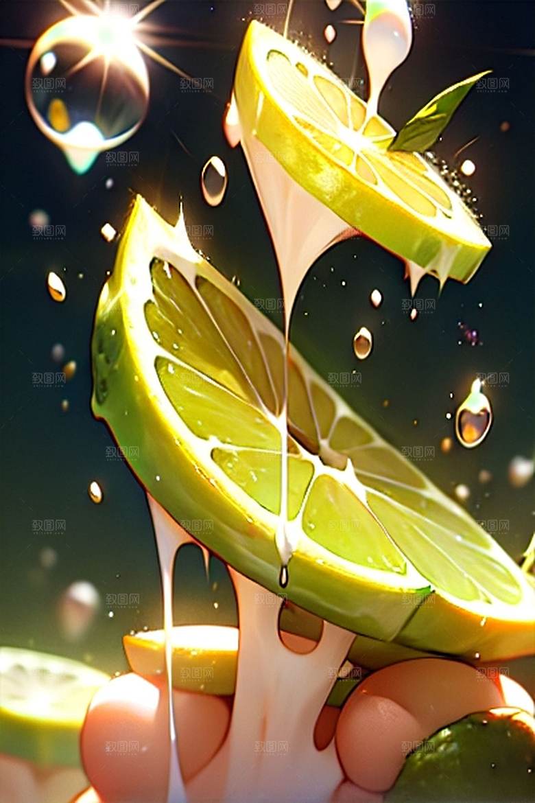 柠檬水果多汁美味系列图