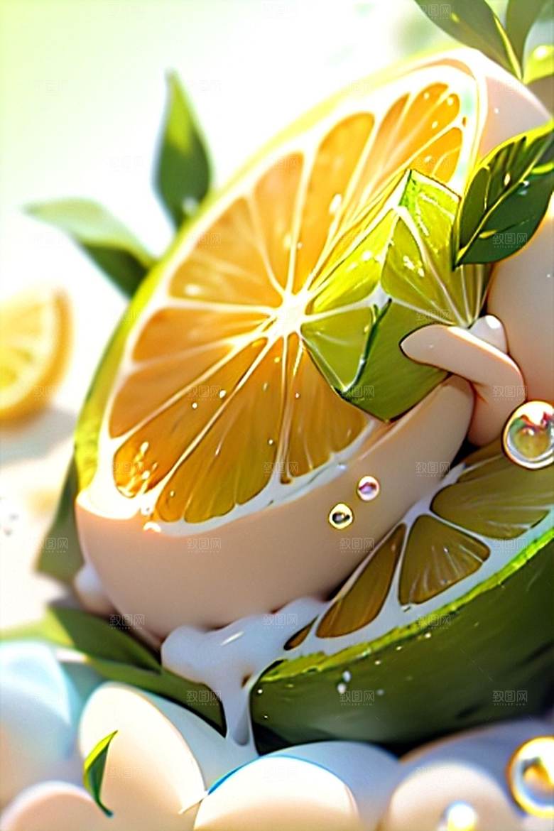 柠檬水果多汁美味系列图