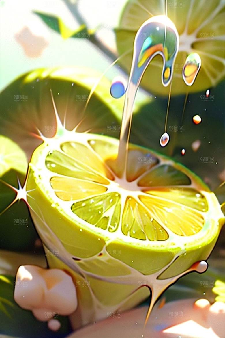 柠檬水果多汁美味系列图