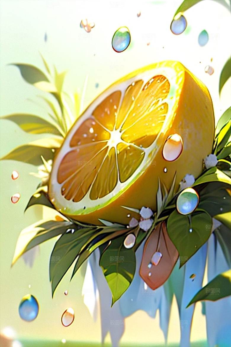 柠檬水果多汁美味系列图