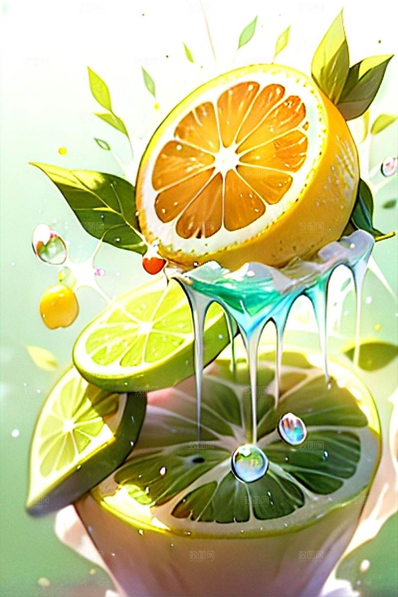 多汁水果柠檬美味系列图