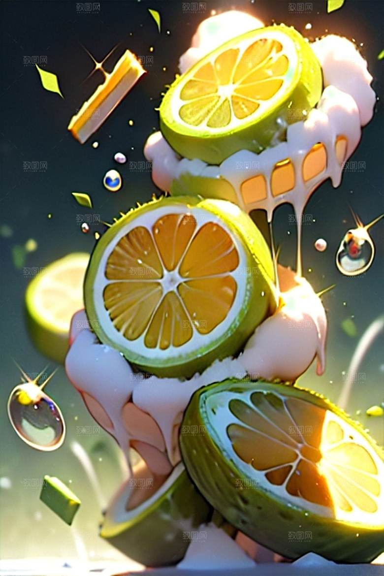多汁水果柠檬美味系列图