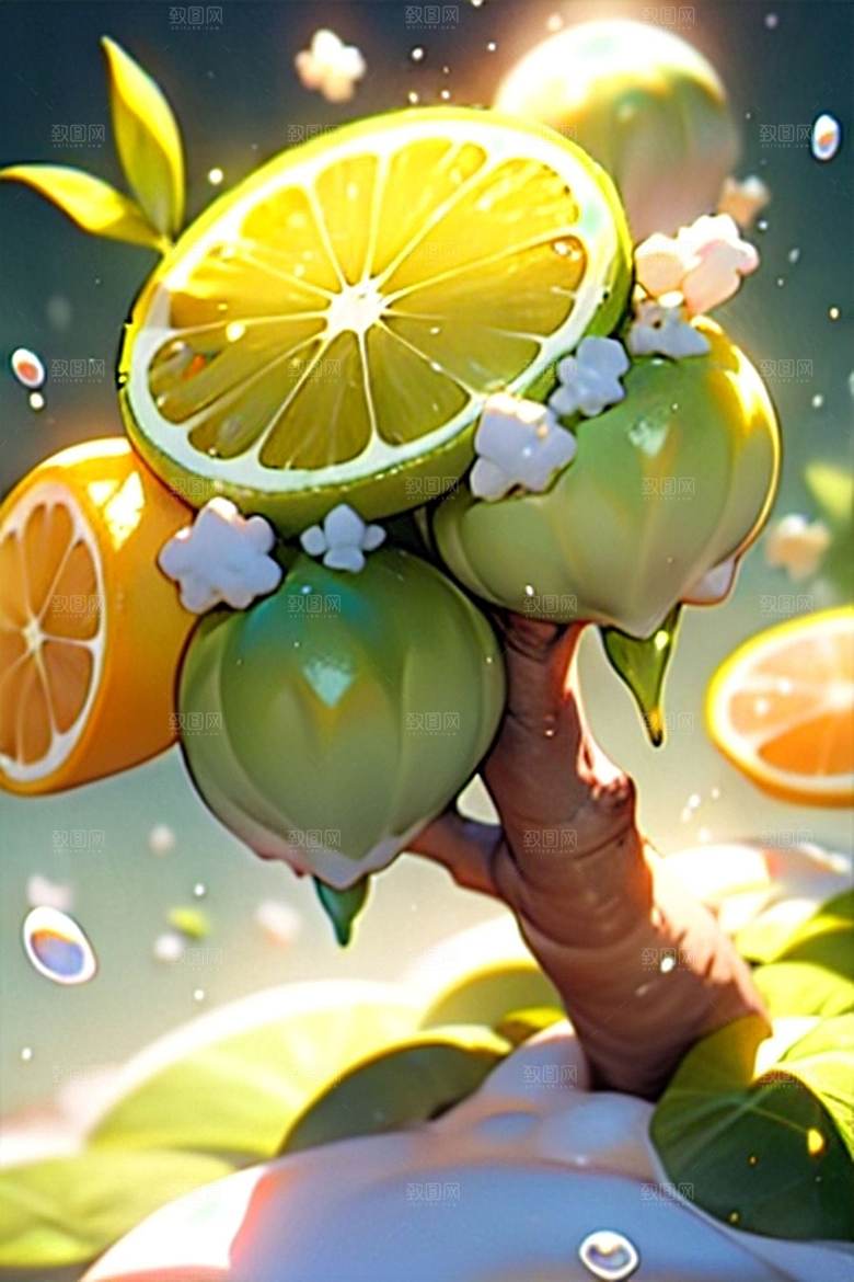 多汁水果柠檬美味系列图