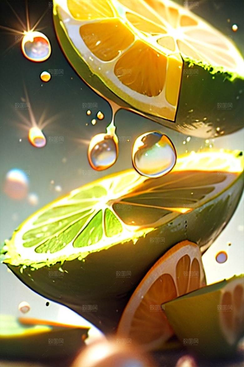 多汁水果柠檬美味系列图