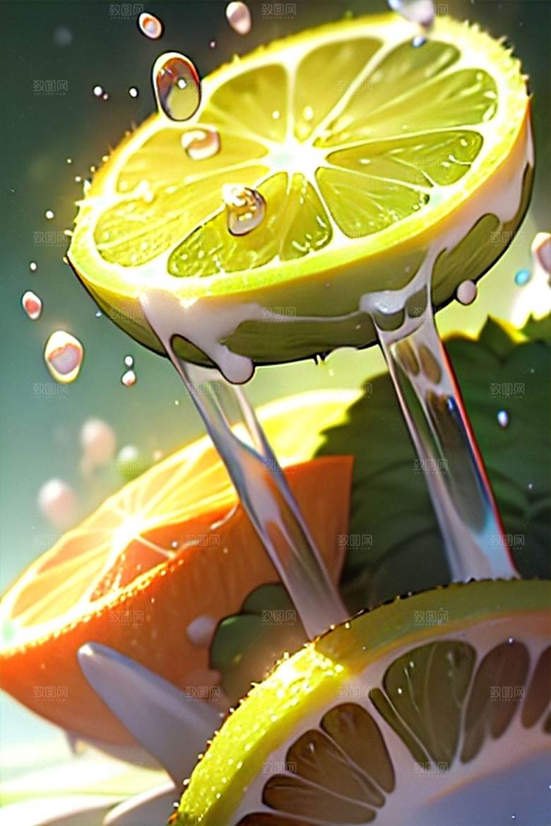 美味柠檬水果系列图