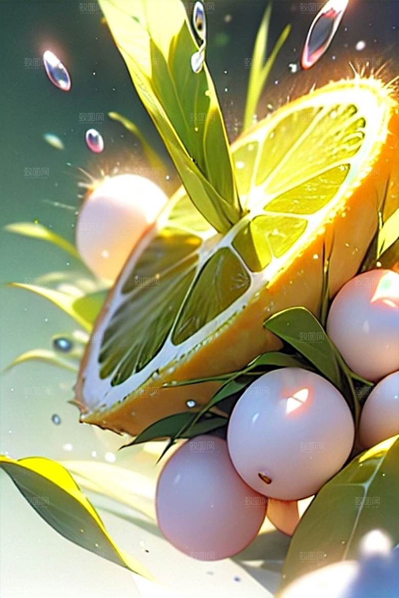 美味柠檬水果系列图