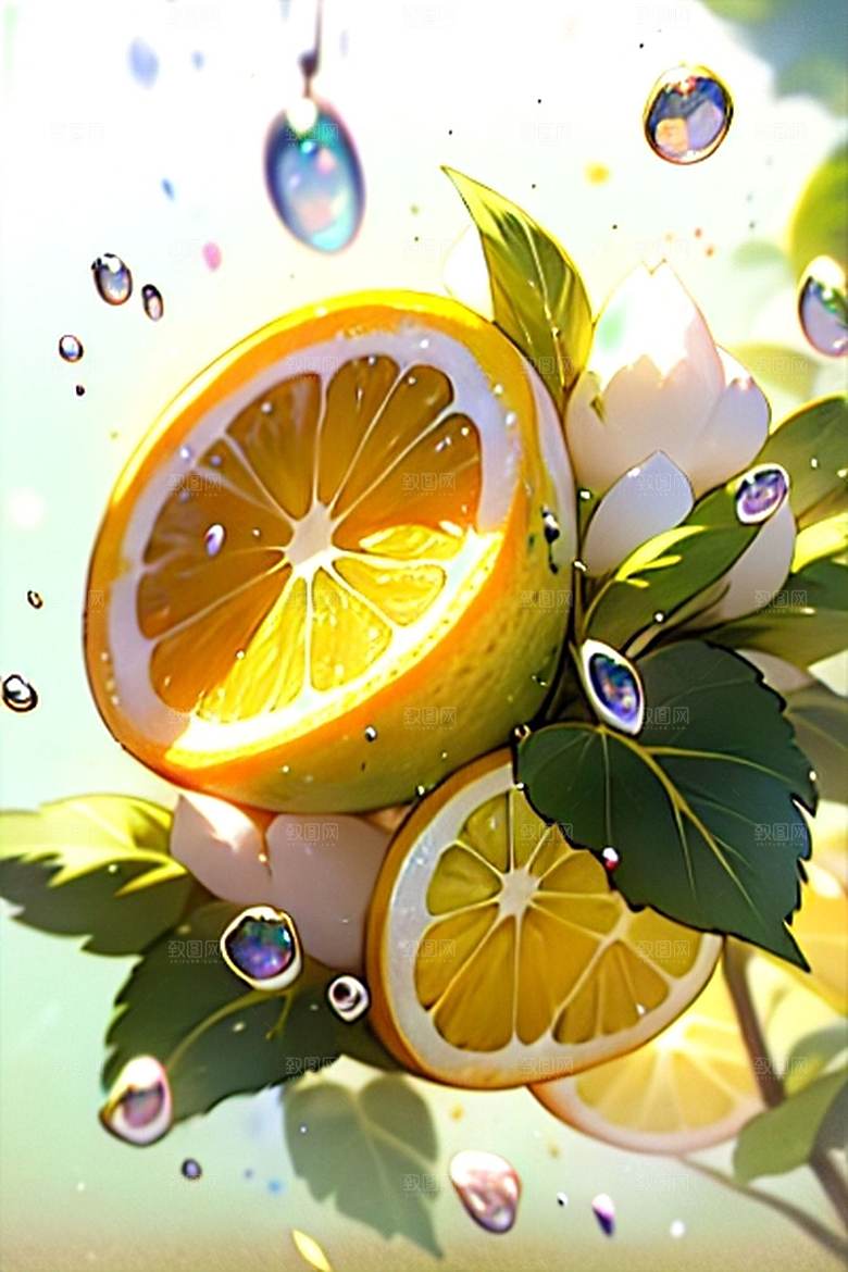 美味柠檬水果系列图