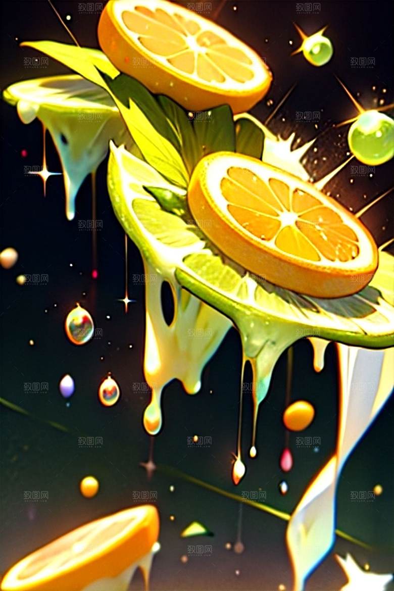 美味柠檬水果系列图