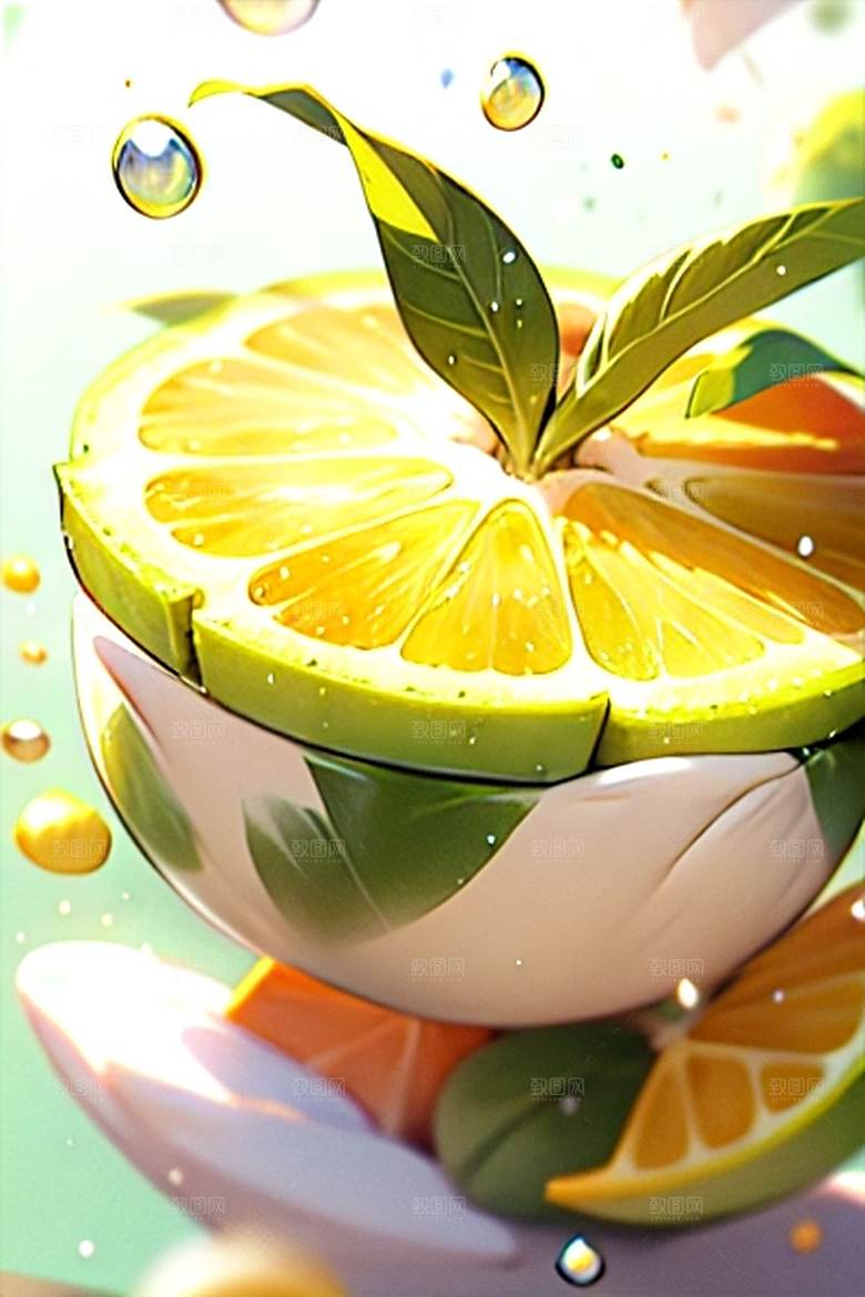 美味柠檬水果系列图
