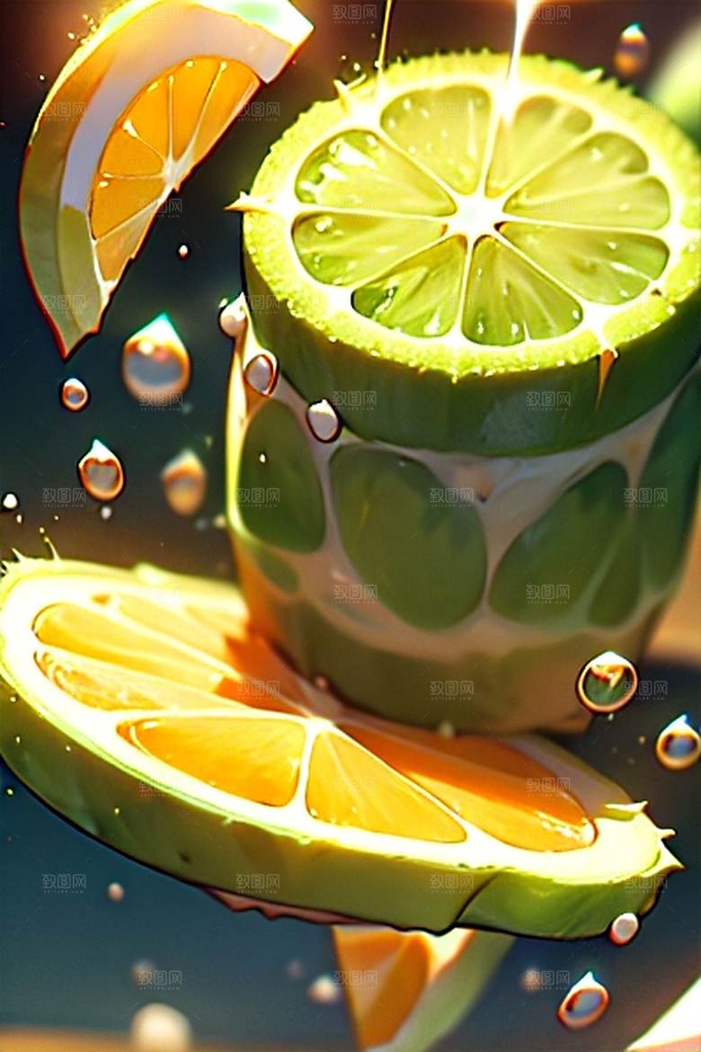 美味柠檬水果系列图