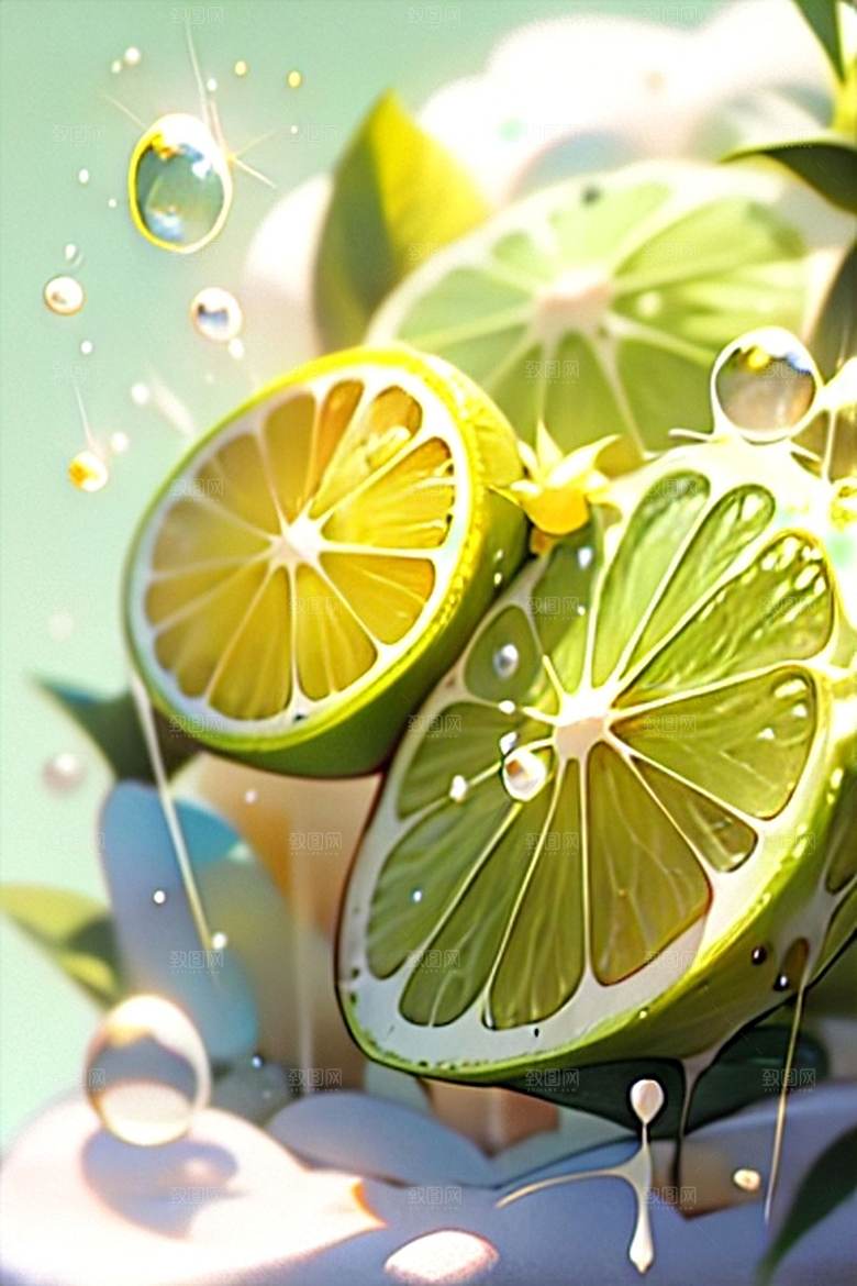 美味柠檬水果系列图