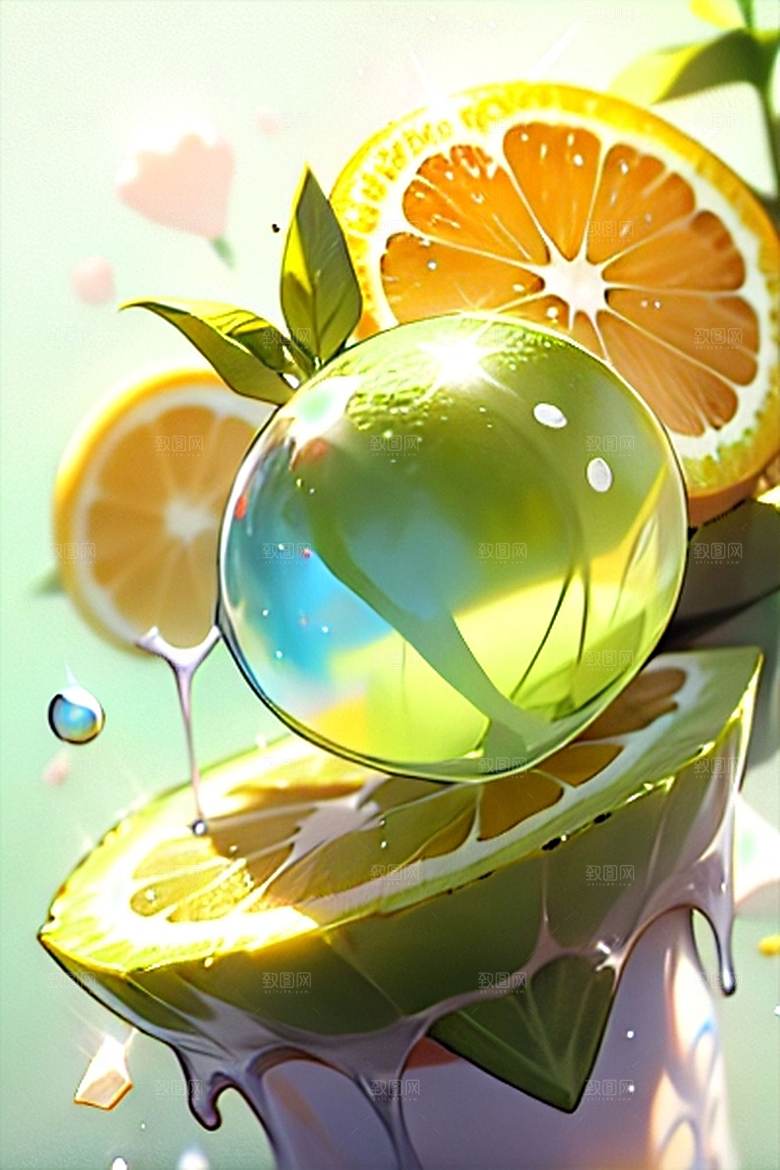 美味柠檬水果系列图