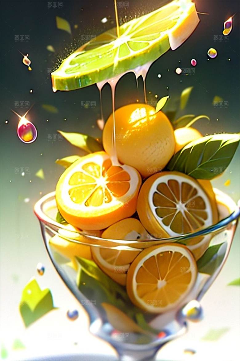 美味柠檬水果系列图