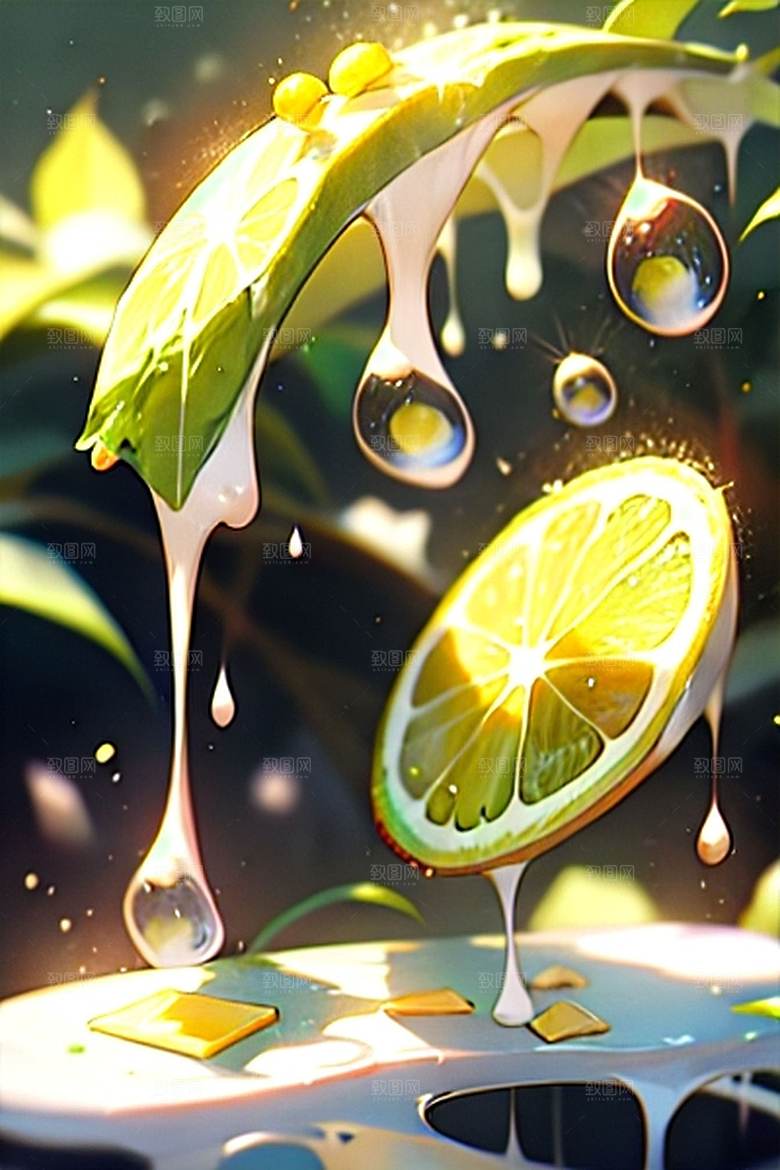 多汁鲜柠檬水果系列图