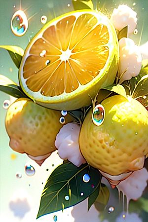 多汁鲜柠檬水果系列图