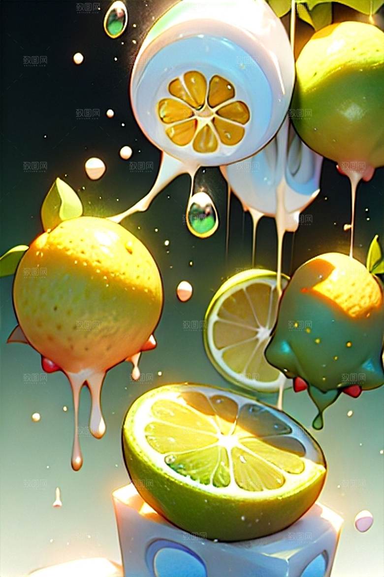 美味多汁鲜柠檬系列图