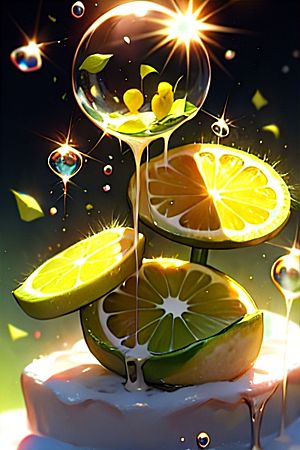 美味多汁柠檬水果系列图