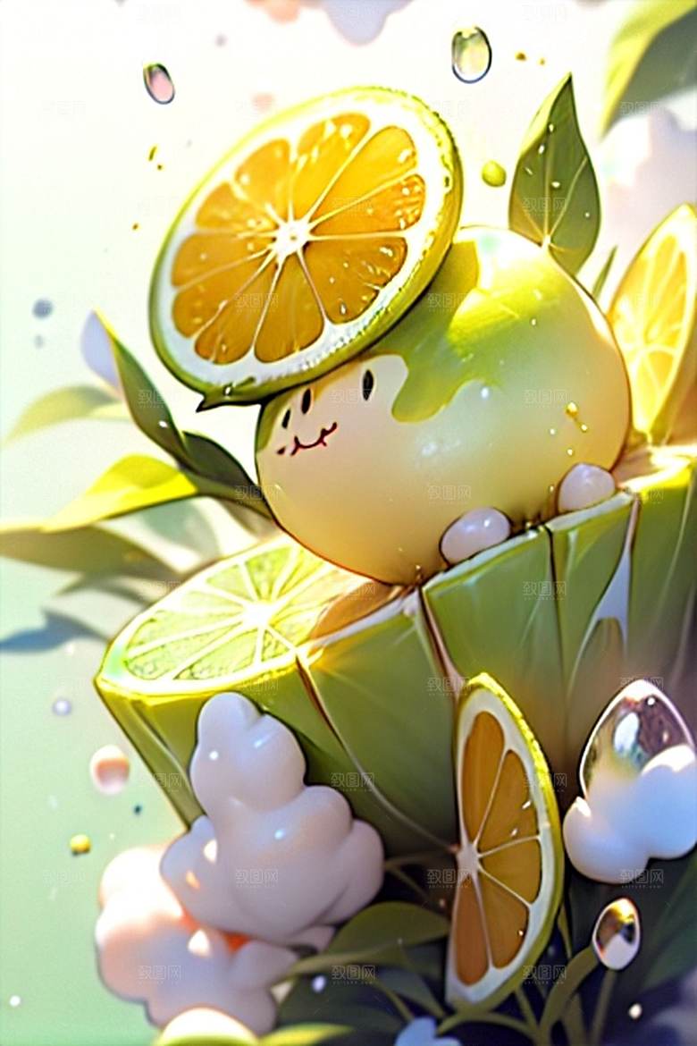 美味多汁柠檬水果系列图