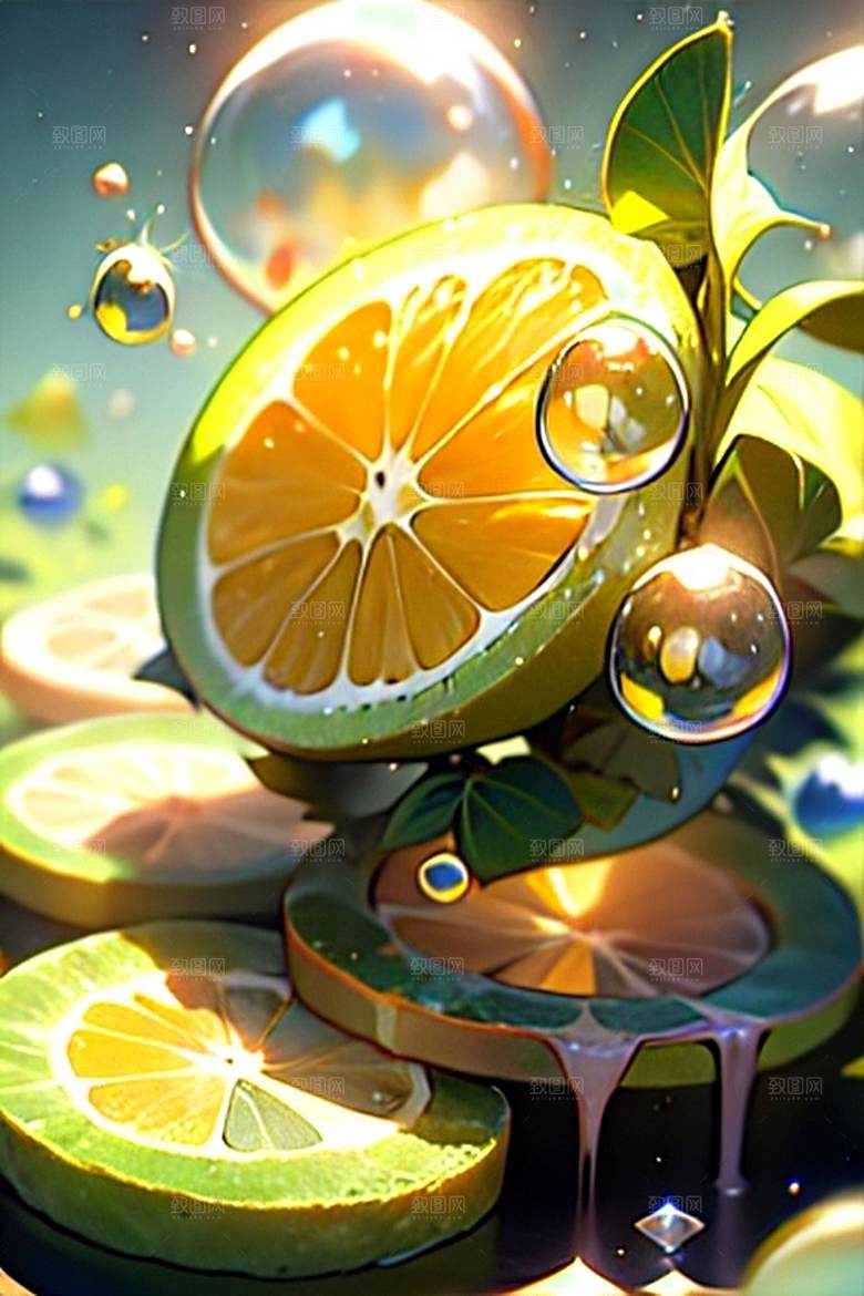多汁水果柠檬系列图