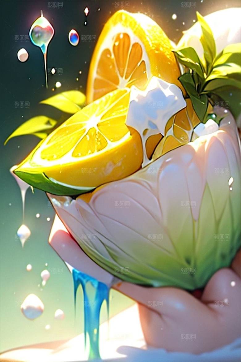 多汁水果柠檬系列图