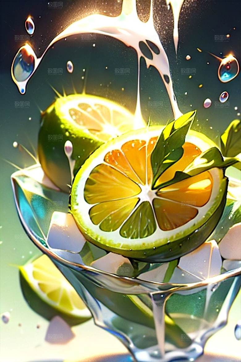 多汁水果柠檬系列图