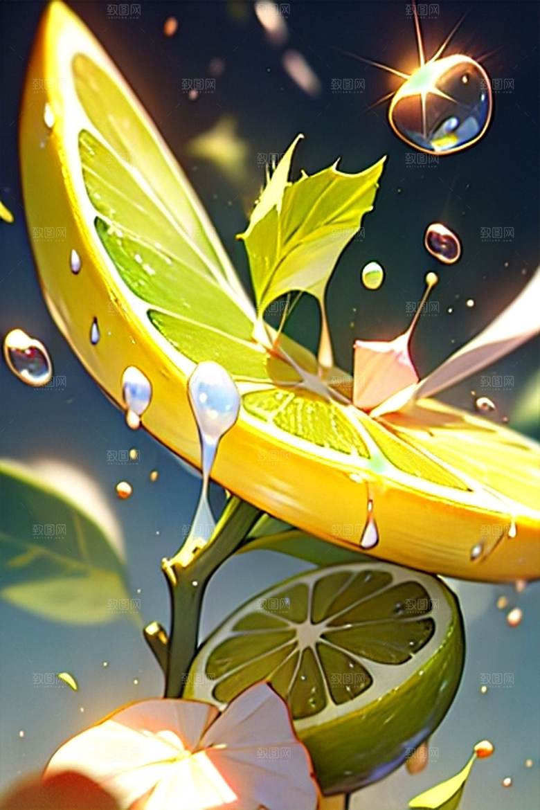 多汁水果柠檬系列图