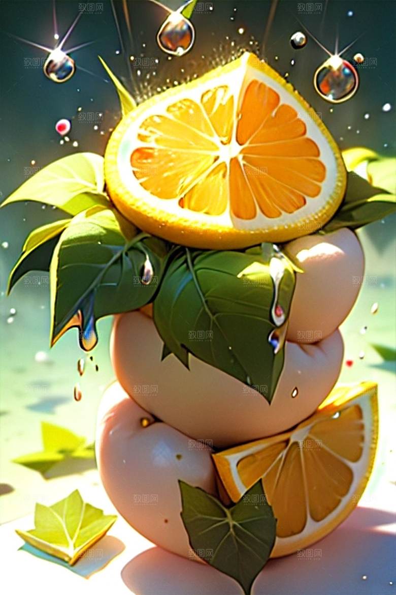 多汁水果柠檬系列图