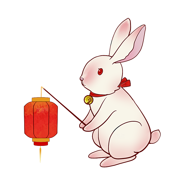 中秋节节日兔子月亮月饼图案素材