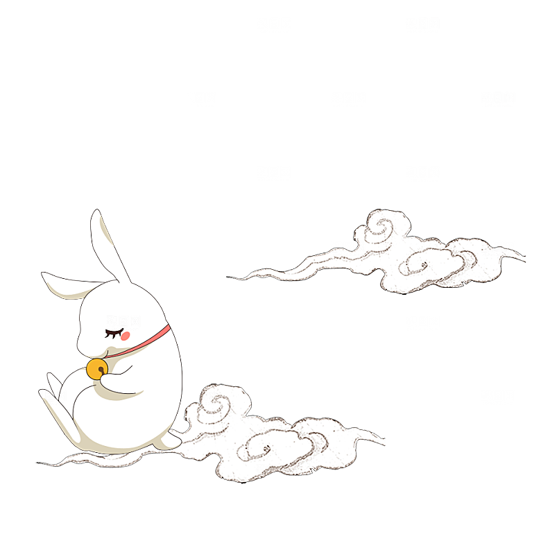 中秋节节日兔子月亮月饼图案素材