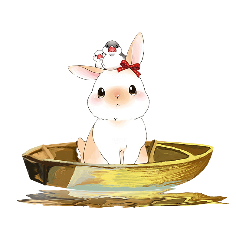 中秋节节日兔子月亮月饼图案素材