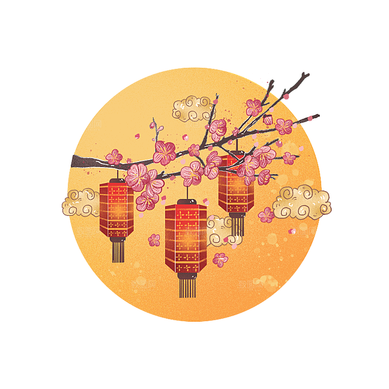 中秋节节日兔子月亮月饼图案素材