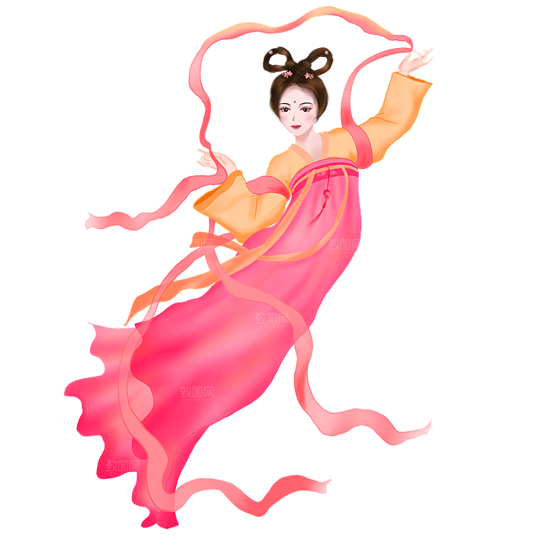 卡通可爱兔子月亮插画元素