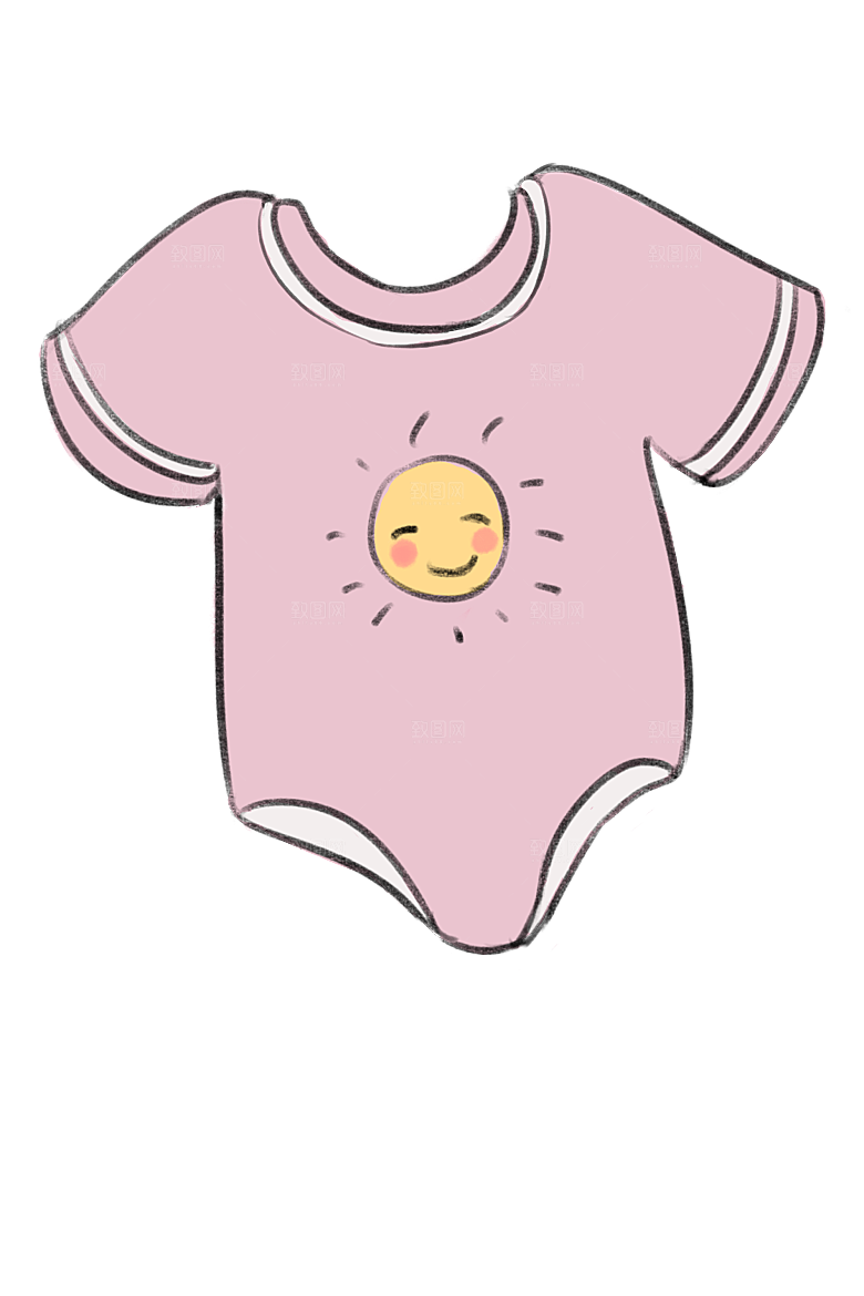 母婴用品插图素材手绘婴儿服装玩具素材