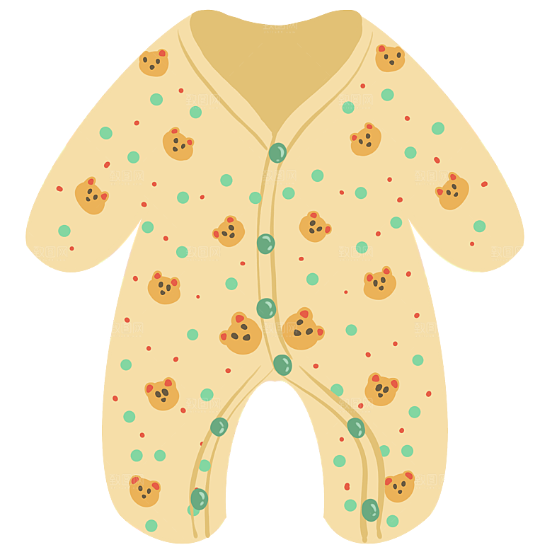 母婴用品插图素材手绘婴儿服装玩具素材