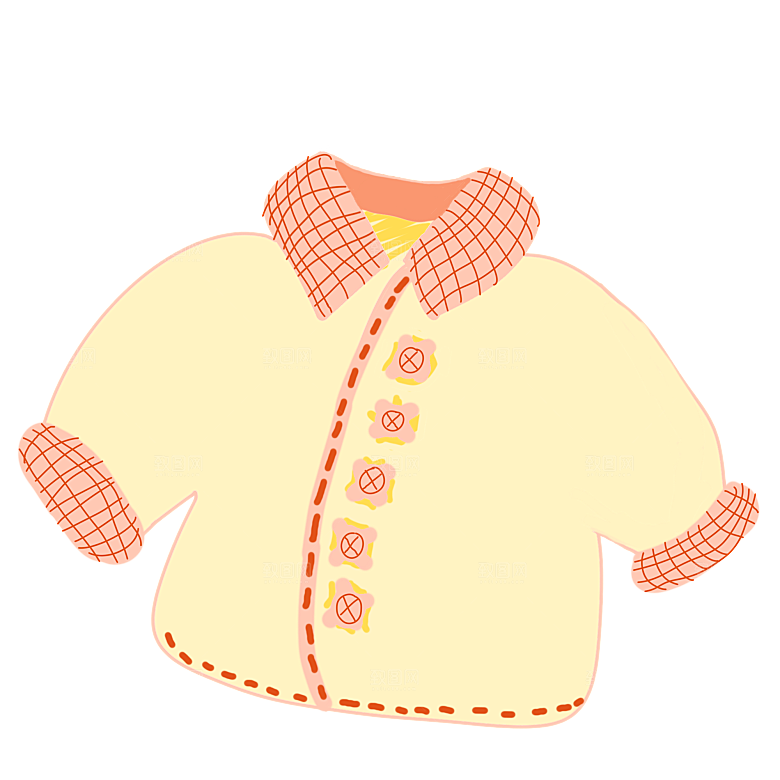 母婴用品插图素材手绘婴儿服装玩具素材