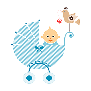 母婴用品插图素材手绘婴儿服装玩具