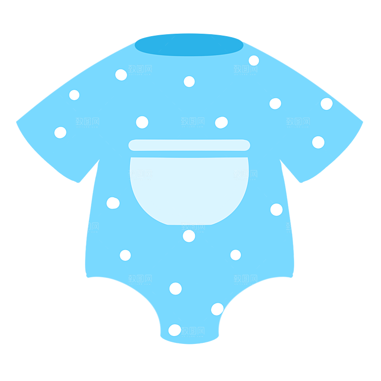 母婴用品插图素材手绘婴儿服装玩具
