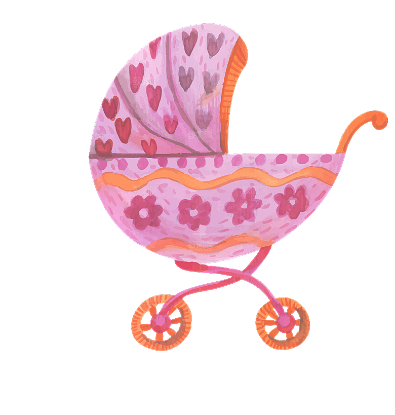 母婴用品插图素材手绘婴儿服装玩具